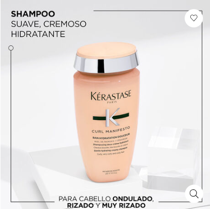 Shampoo Hidratante Cabello Rizado Bain Hydratation Douceur Curl Manifesto 250ml