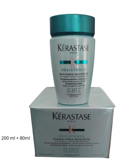 Kérastase Máscara Resitance más Shampoo Resistance (version viaje 80ml)