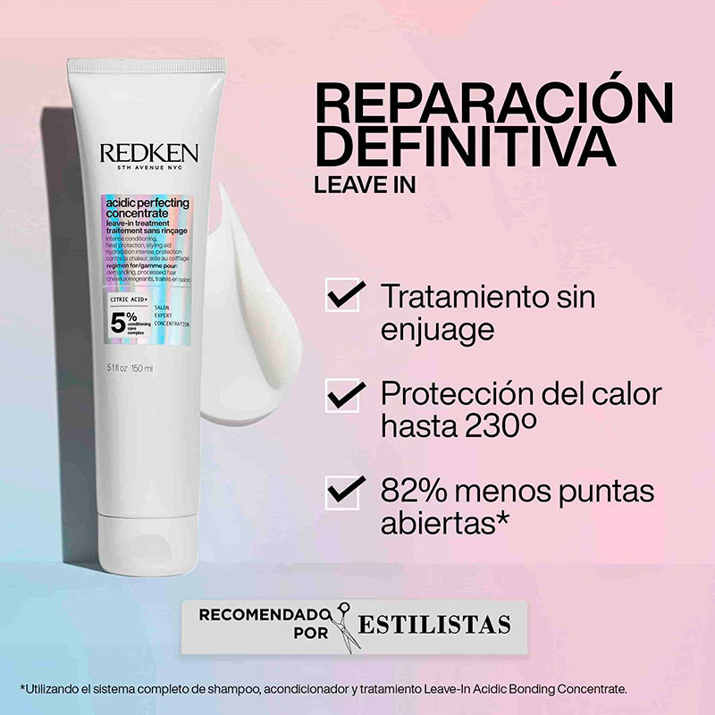 Pack Acidic Bonding Concentrate Shampoo, Máscara 5 min y Leave-in