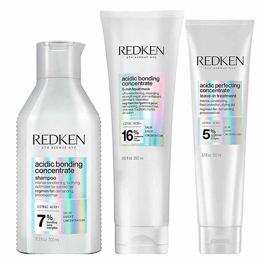Pack Acidic Bonding Concentrate Shampoo, Máscara 5 min y Leave-in