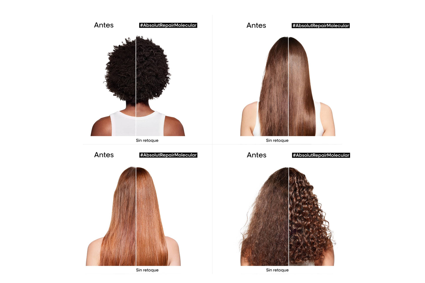 Shampoo Sin Sulfatos Reparacion Molecular Profunda Cabello Dañado Absolut Repair Molecular 300ml LOreal Professional