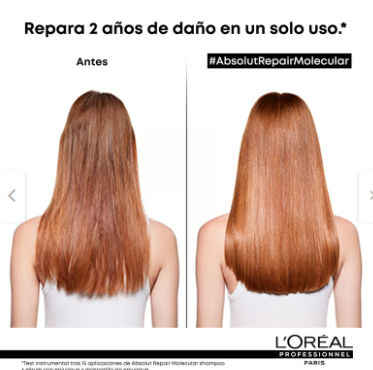Shampoo Sin Sulfatos Reparacion Molecular Profunda Cabello Dañado Absolut Repair Molecular 300ml LOreal Professional