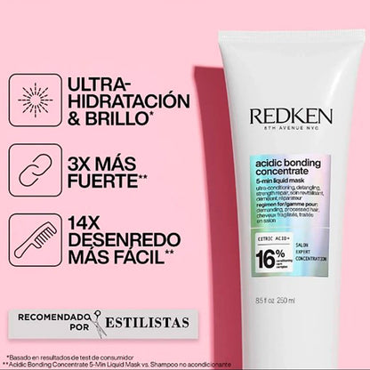 Pack Acidic Bonding Concentrate Shampoo, Máscara 5 min y Leave-in