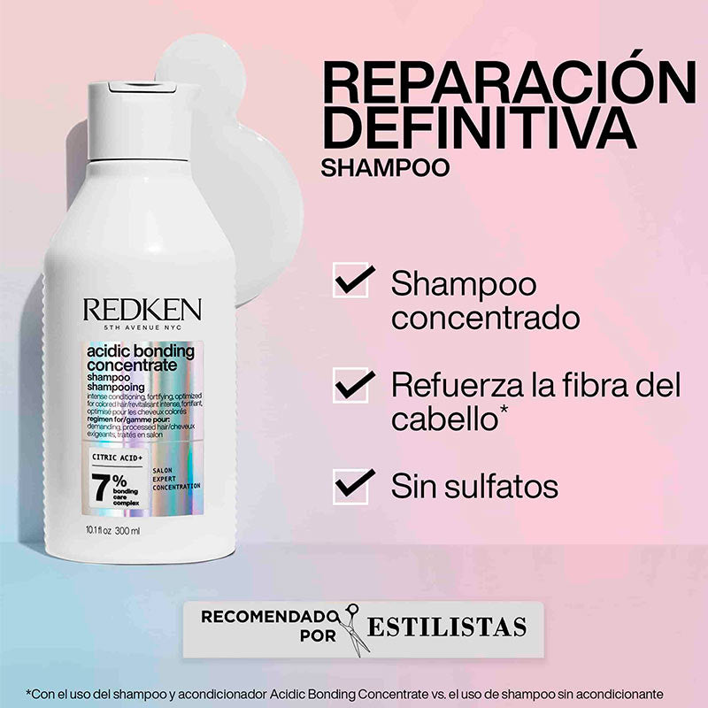 Pack Acidic Bonding Concentrate Shampoo, Máscara 5 min y Leave-in